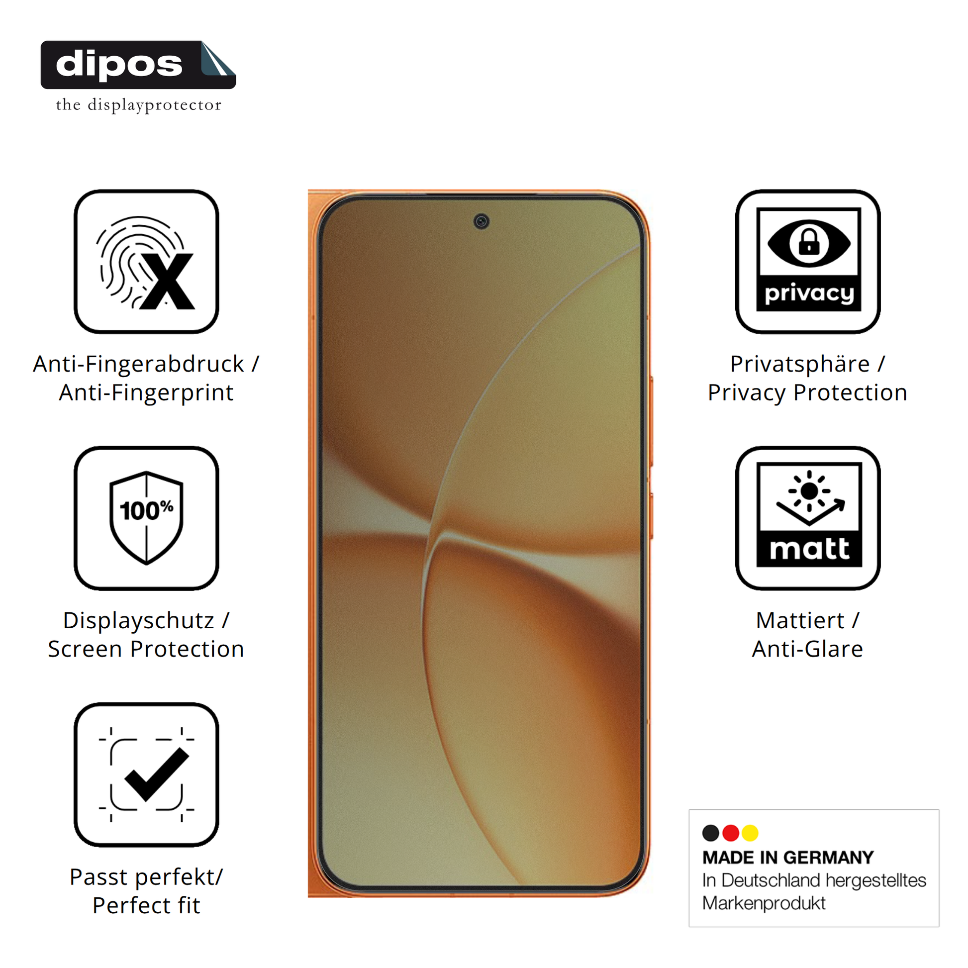 Privatsphäre-Schutz durch Sichtschutz-Folie passend zugeschnitten für Xiaomi Redmi Turbo 5 Max