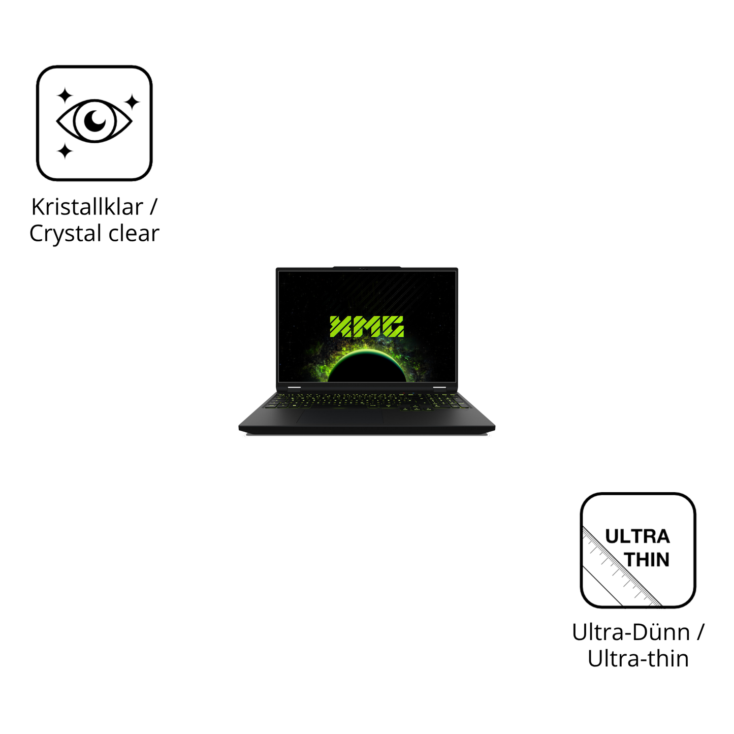 Dünne und klare Folie passend zugeschnitten für XMG Apex 16 Max