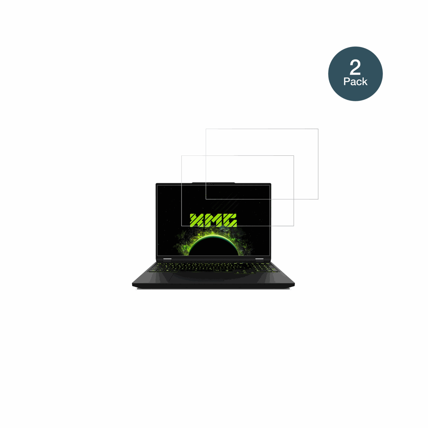 XMGApex 16 Max mit aufgebrachter dipos Flex Schutzfolie, glasklare Darstellung ohne Einschränkungen
