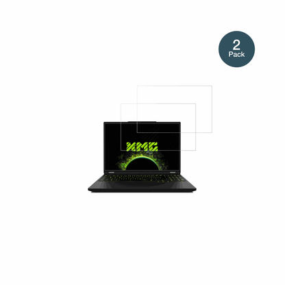 XMGApex 16 Max mit aufgebrachter dipos Flex Schutzfolie, glasklare Darstellung ohne Einschränkungen
