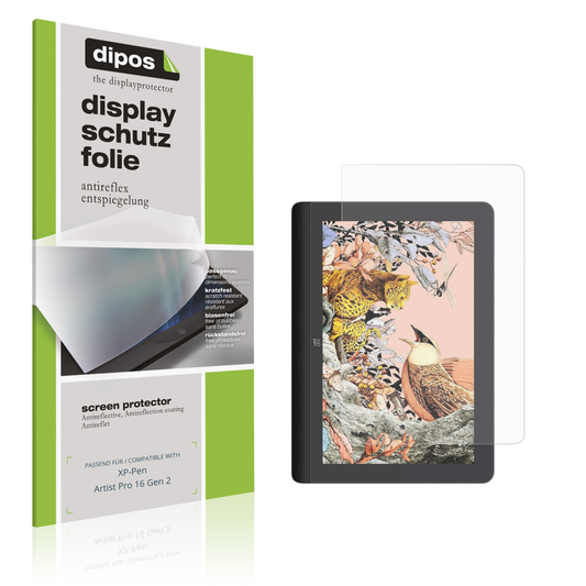Matte Displayschutzfolie von dipos passend für XP-Pen Artist Pro 16 Gen 2, präziser Zuschnitt und blasenfrei montiert