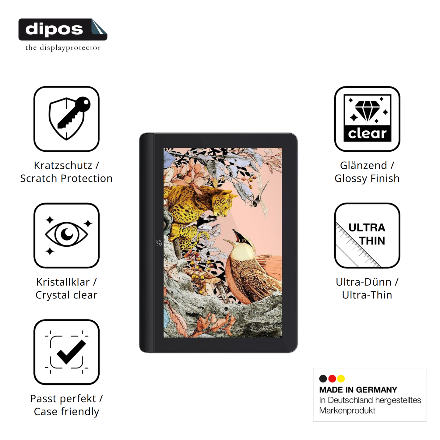 Displayschutz hergestellt in Deutschland, höchste Qualität made in Germany