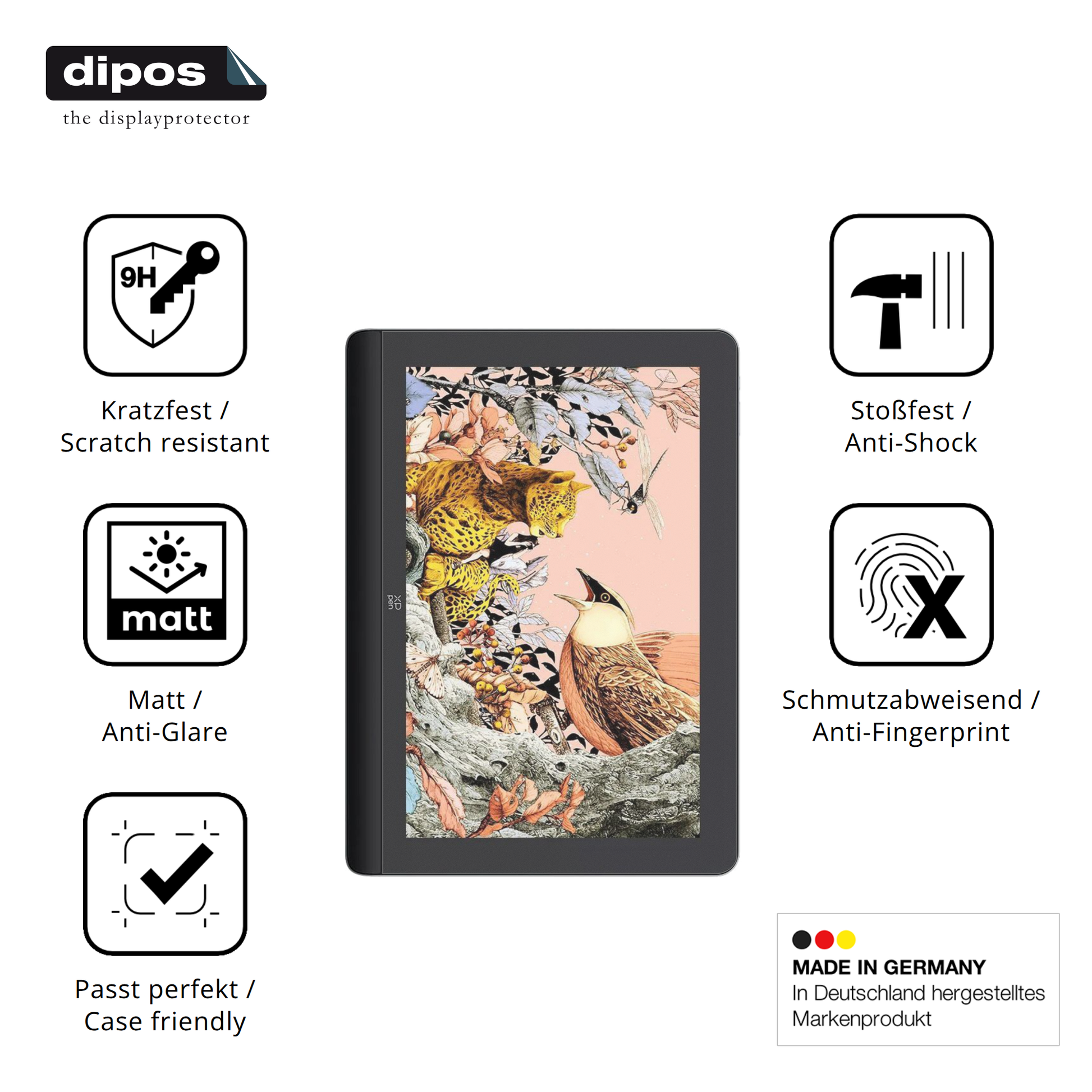 Displayschutz hergestellt in Deutschland, höchste Qualität made in Germany