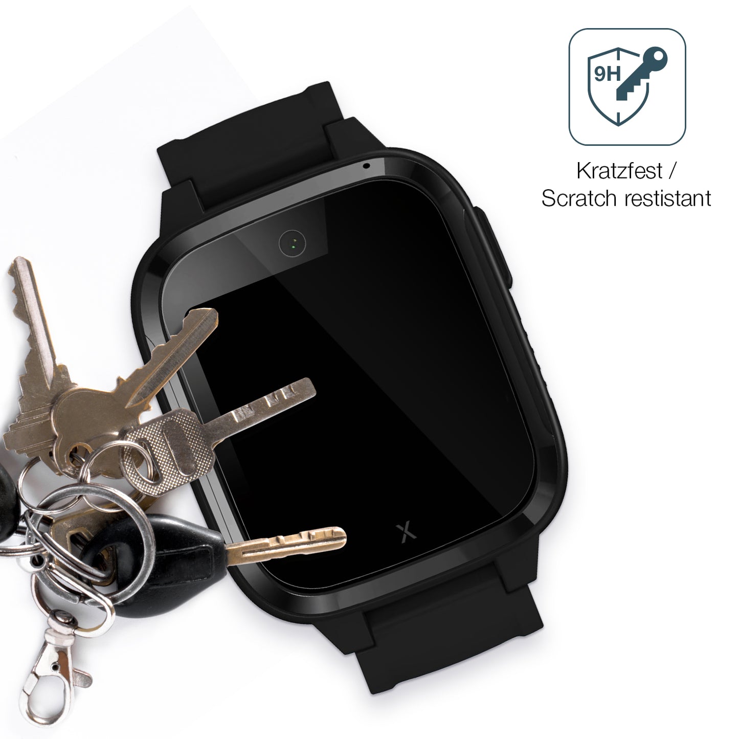 dipos Displayschutz für XPLORA Kidzi Smartwatch, transparente Oberfläche, perfekte Passform auch für die Rundungen