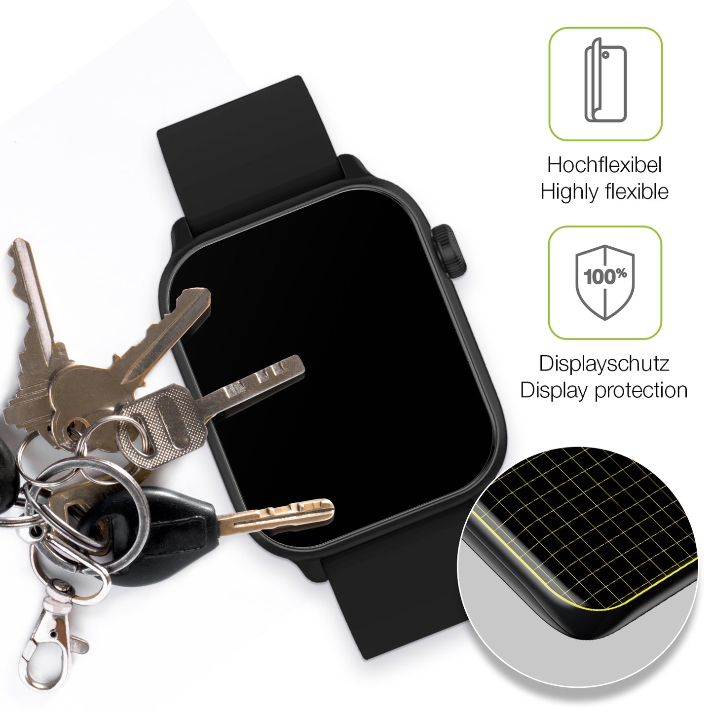 dipos Displayschutz für Xplora Xmove, transparente Oberfläche, perfekte Passform auch für die Rundungen