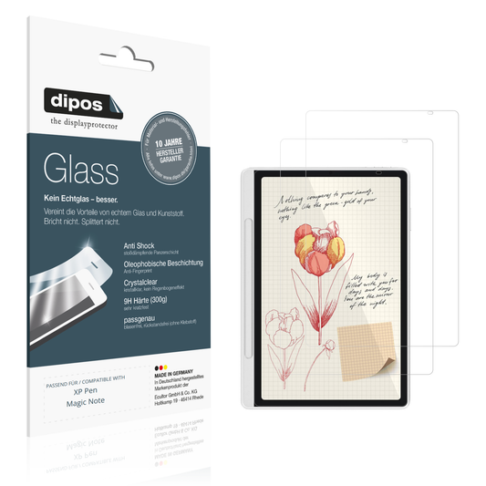 Klare Displayschutzfolie von dipos passend für XP-Pen Magic Note Pad, 9H kratzfest und blasenfrei montiert
