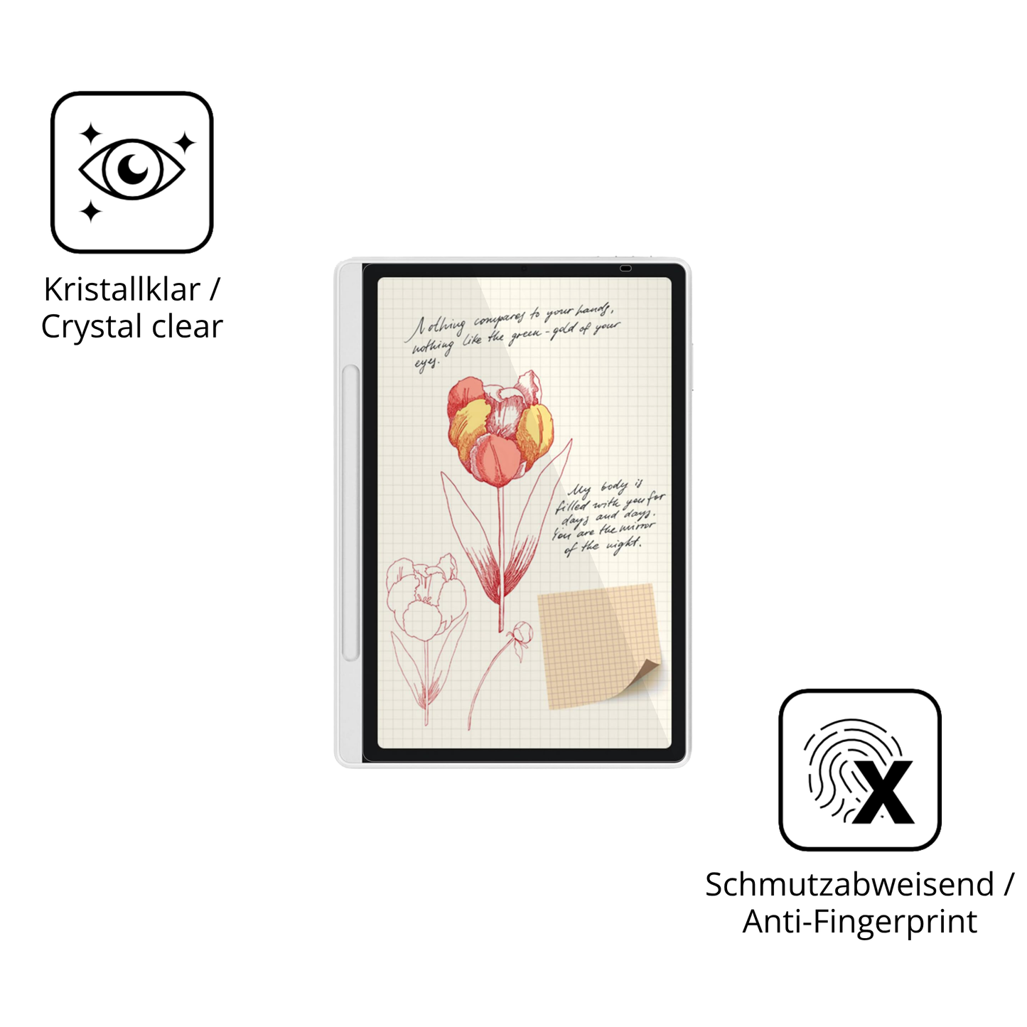 Flexible TPU-Folie passend zugeschnitten für XP-Pen Magic Note Pad, vollständige Abdeckung