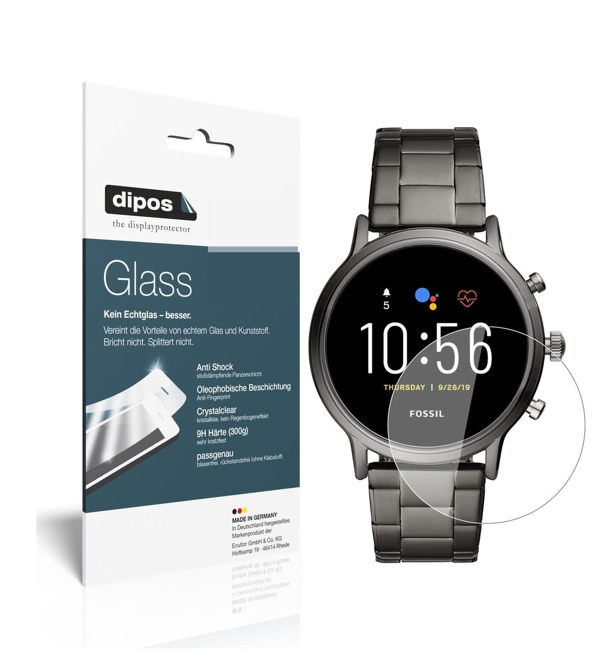 1x 9H Schutzfolie für Fossil Gen 5 Smartwatch Panzerfolie