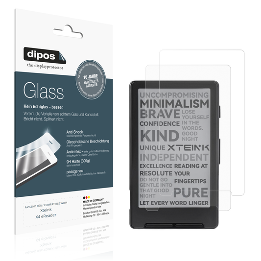 Matte Displayschutzfolie von dipos passend für Xteink X4 eReader, 9H kratzfest und blasenfrei montiert
