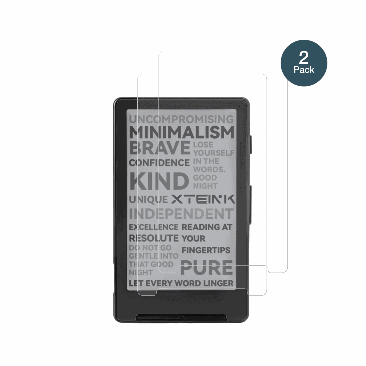 XteinkX4 eReader mit aufgebrachter dipos Panzerfolie, die lästige Fingerabdrücke minimiert