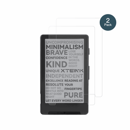 XteinkX4 eReader mit aufgebrachter dipos Panzerfolie, die lästige Fingerabdrücke minimiert