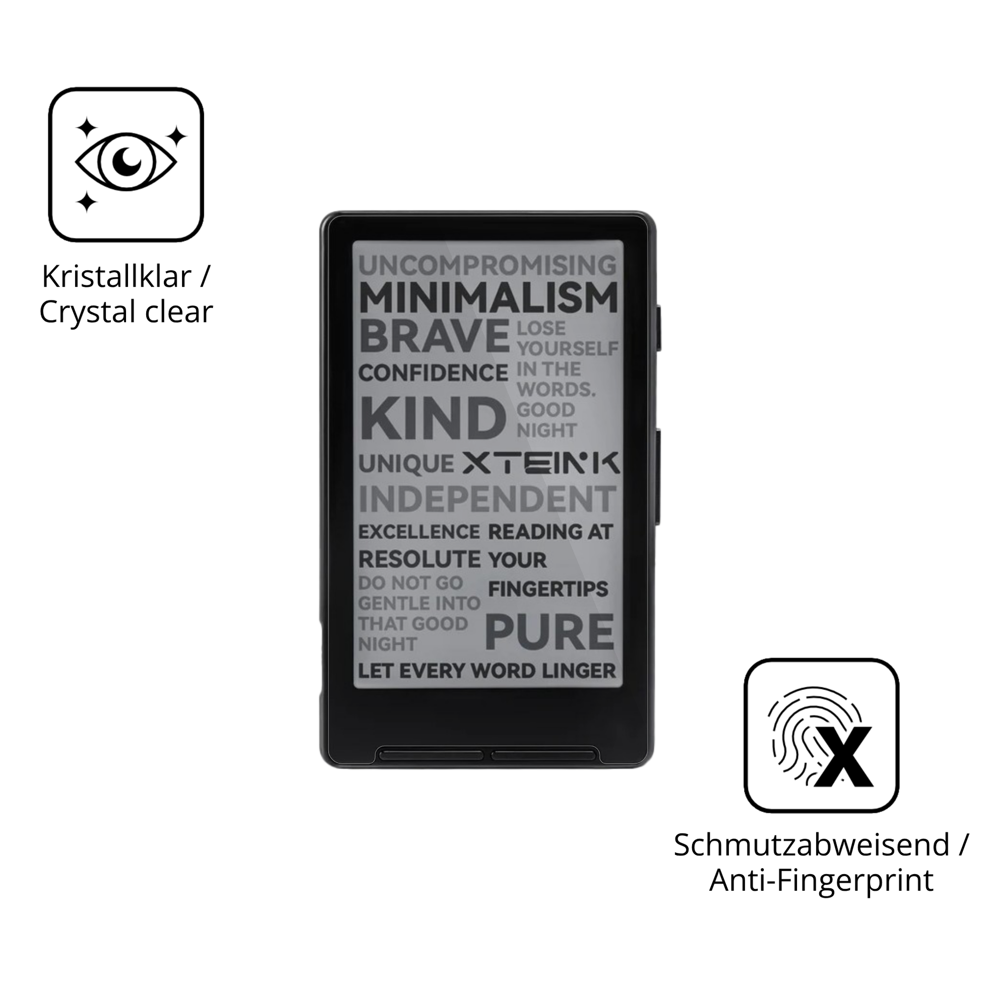 Flexible TPU-Folie passend zugeschnitten für Xteink X4 eReader, vollständige Abdeckung