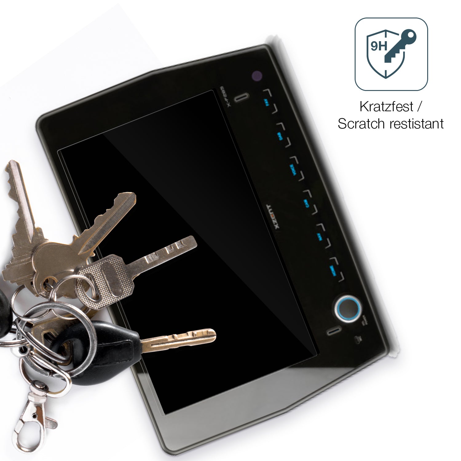 dipos Displayschutz für Xzent F-285, transparente Oberfläche, perfekte Passform auch für die Rundungen