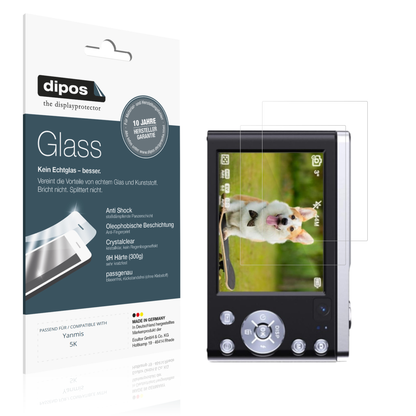 Klare Displayschutzfolie von dipos passend für Yanmis 5K, 9H kratzfest und blasenfrei montiert