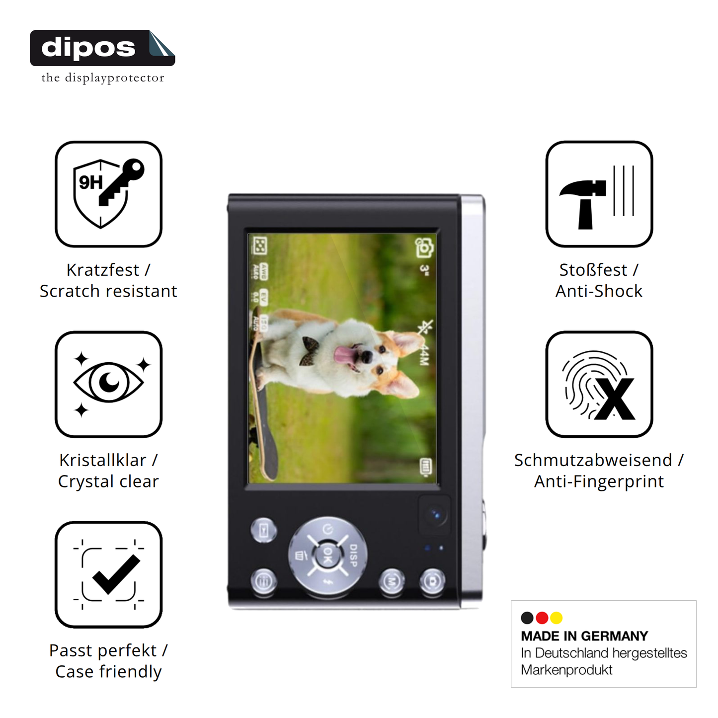 Displayschutz hergestellt in Deutschland, höchste Qualität made in Germany