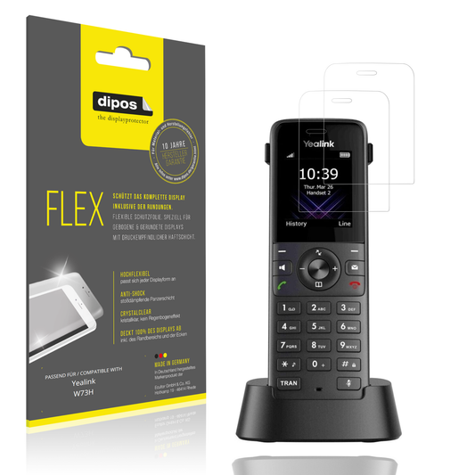 Klare Displayschutzfolie von dipos passend für Yealink W73H, 100% Displayabdeckung und blasenfreie Montage