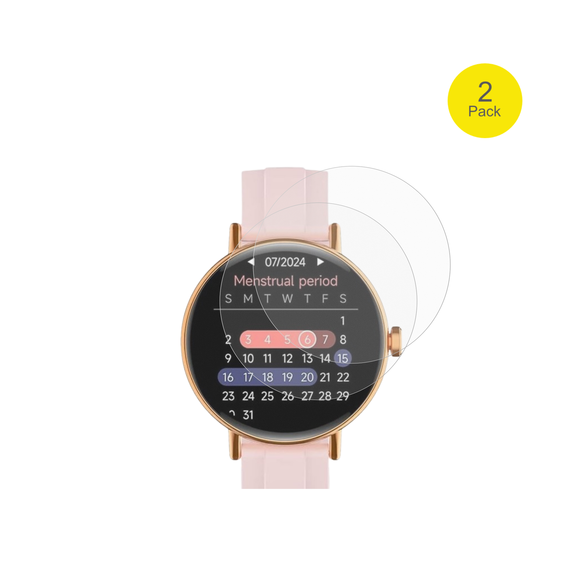 YoeverSmartwatch 1.27 Zoll mit aufgebrachter dipos Flex Schutzfolie, glasklare Darstellung ohne Einschränkungen