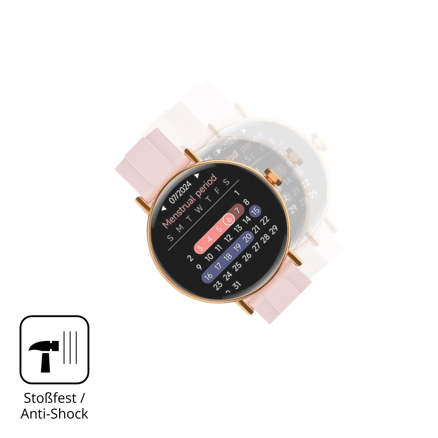 Schutz gegen Kratzer auf dem Yoever Smartwatch 1.27 Zoll Glas durch Schlüssel, Stöße gegen die Tischkante oder Stürze