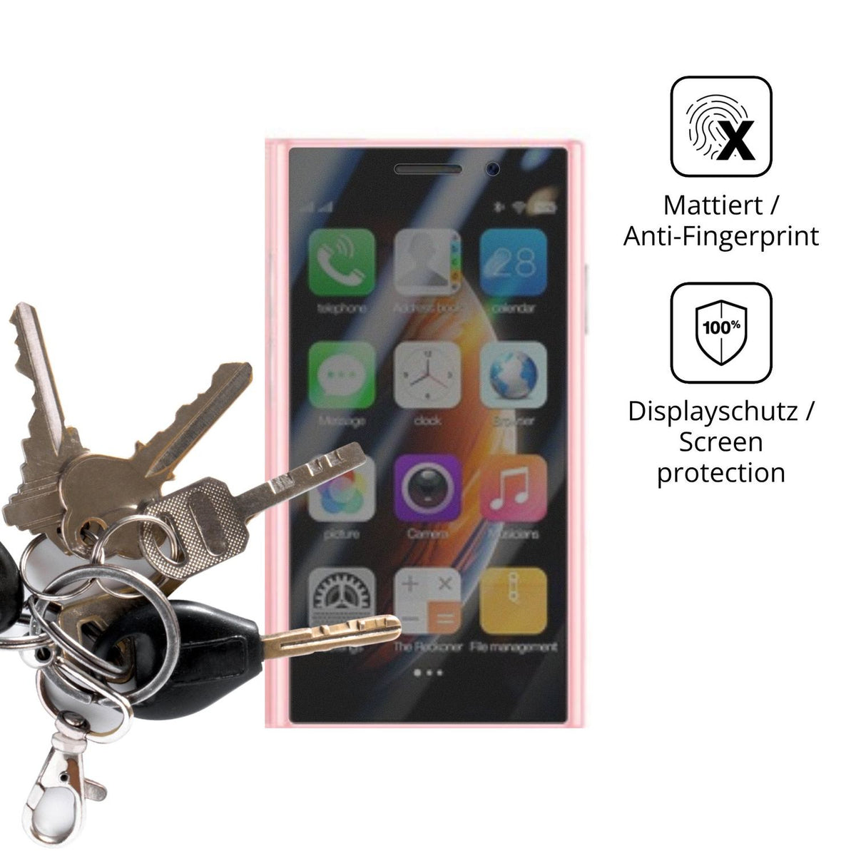 dipos Displayschutz für YOHOPE XS24 PRO, mattierte Oberfläche, Blickschutzfilter und perfekter Passform