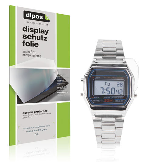 Matte Displayschutzfolie von dipos passend für Yosoo Health Gear S3, präziser Zuschnitt und blasenfrei montiert