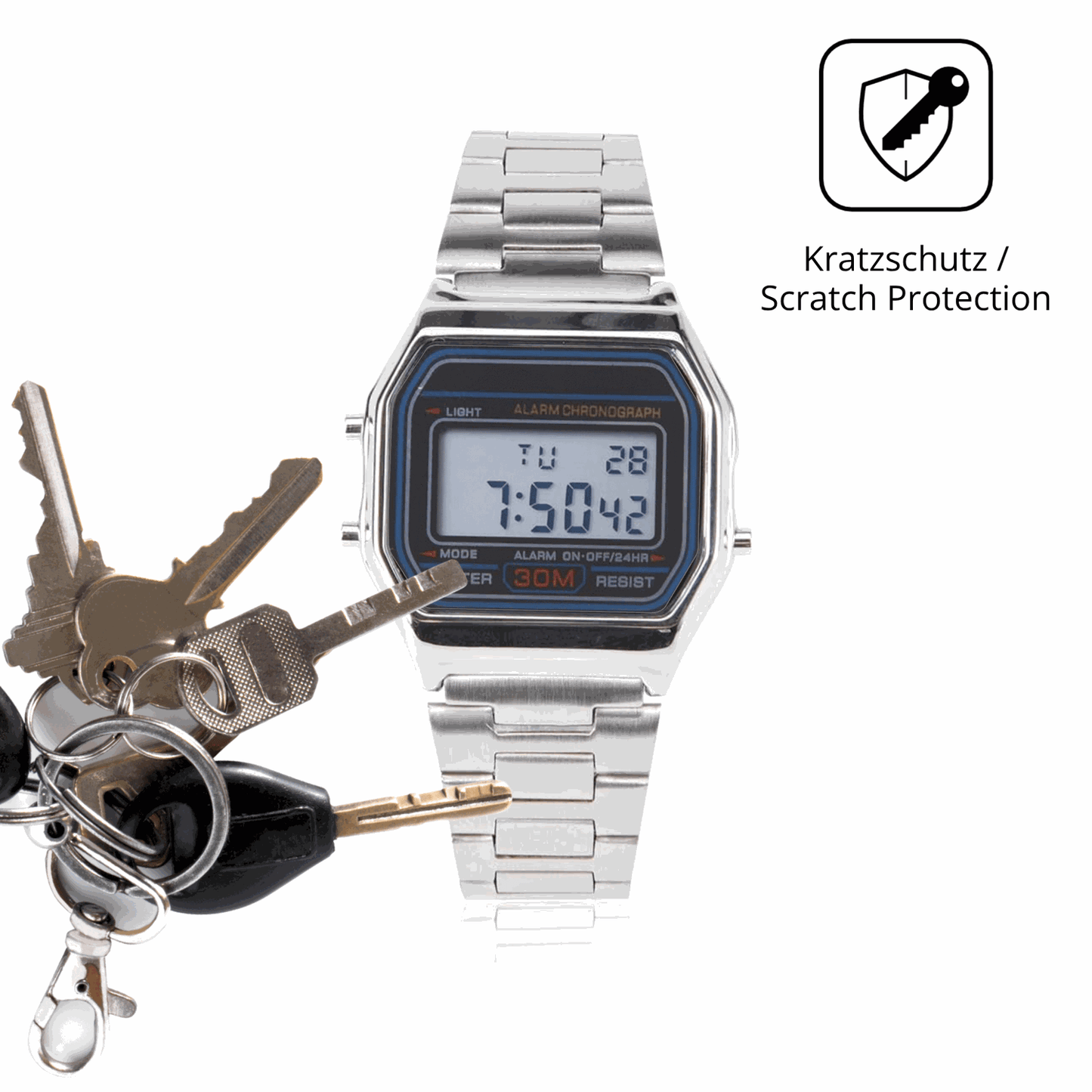 Schutz gegen Kratzer auf dem Yosoo Health Gear S3 Glas durch Schlüssel oder Ähnliches