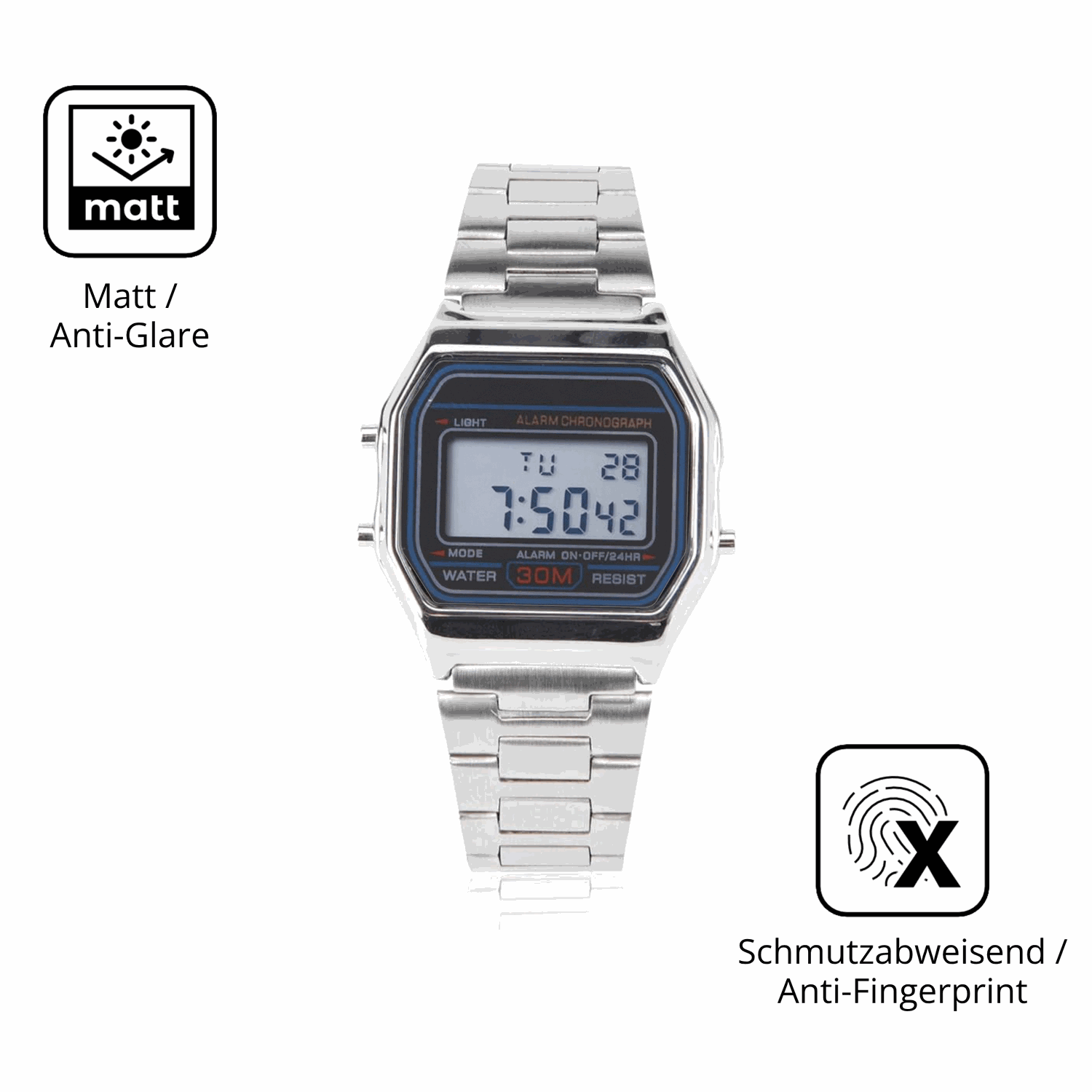 Dünne und entspiegelnde Folie passend zugeschnitten für Yosoo Health Gear S3