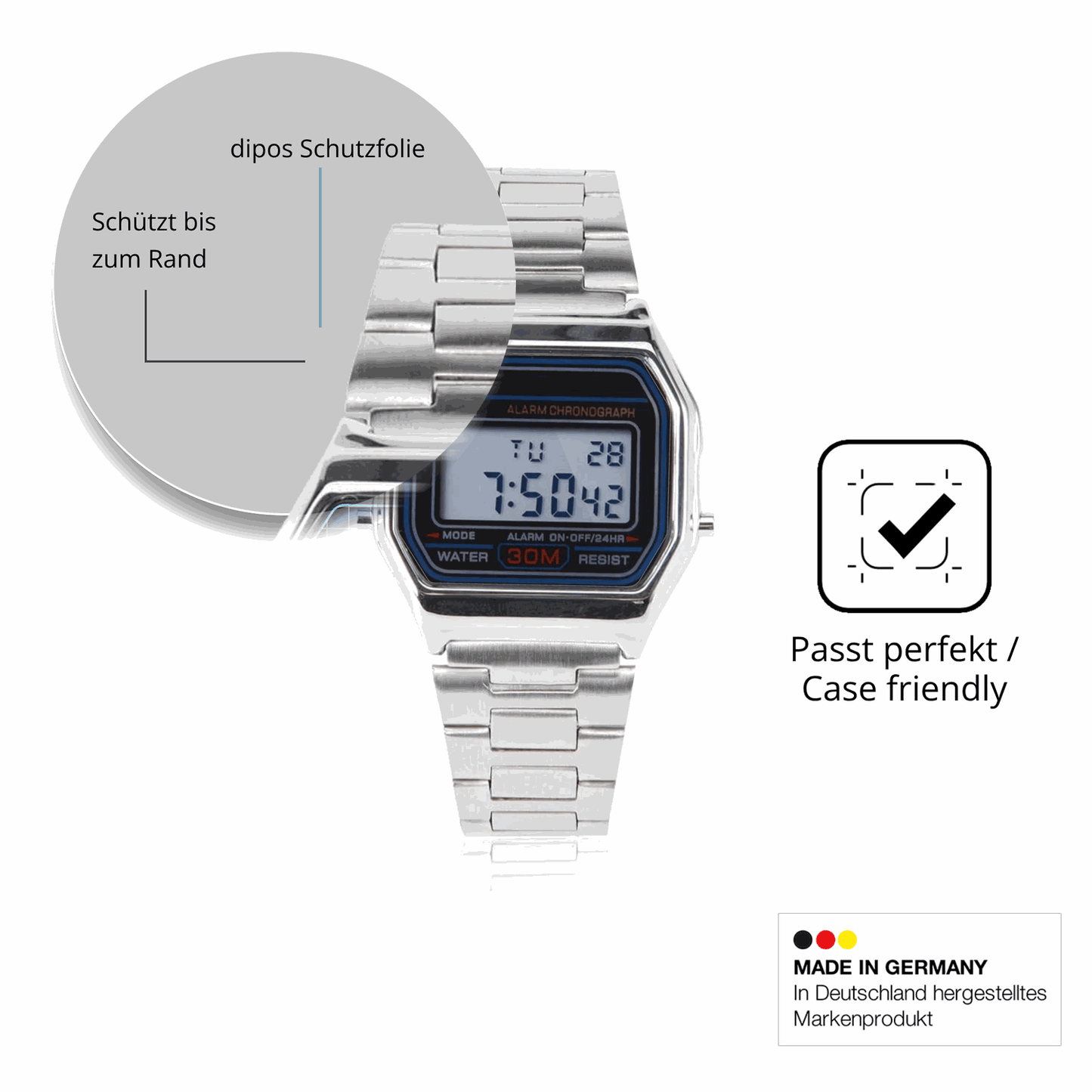 Besonders flexibler Displayschutz mit Anti-Shock-Schicht im Materialmix