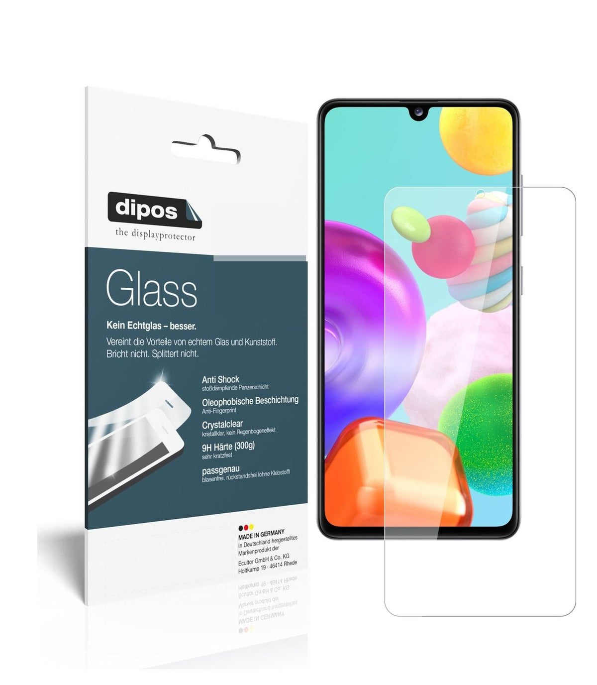 1x 9H Schutzfolie für Samsung Galaxy A41 Panzerfolie