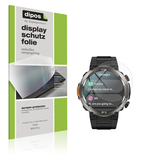 Matte Displayschutzfolie von dipos passend für Yxtel W50 Pro, präziser Zuschnitt und blasenfrei montiert