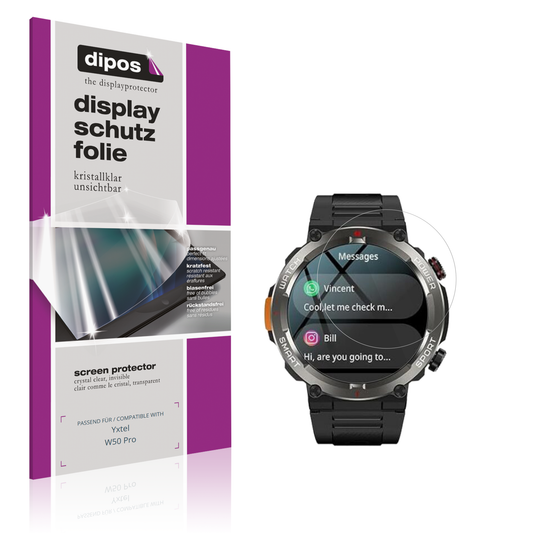 Klare Displayschutzfolie von dipos passend für Yxtel W50 Pro, präziser Zuschnitt und blasenfrei montiert
