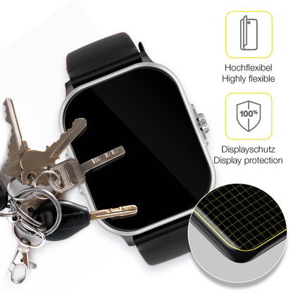 dipos Displayschutz für YYKY Smartwatch 1.72 Zoll, transparente Oberfläche, geringe Dicke und perfekte Passform