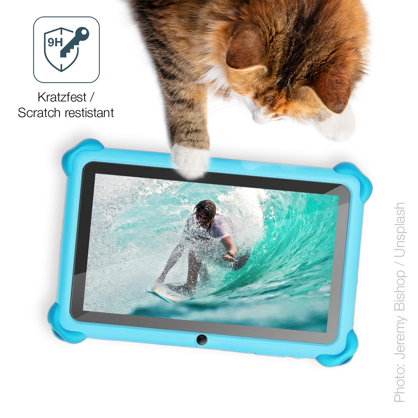 dipos Displayschutz für zcobro KIDS710 7 Zoll, transparente Oberfläche, perfekte Passform auch für die Rundungen