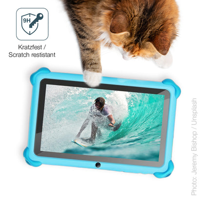 dipos Displayschutz für zcobro KIDS710 7 Zoll, transparente Oberfläche, perfekte Passform auch für die Rundungen