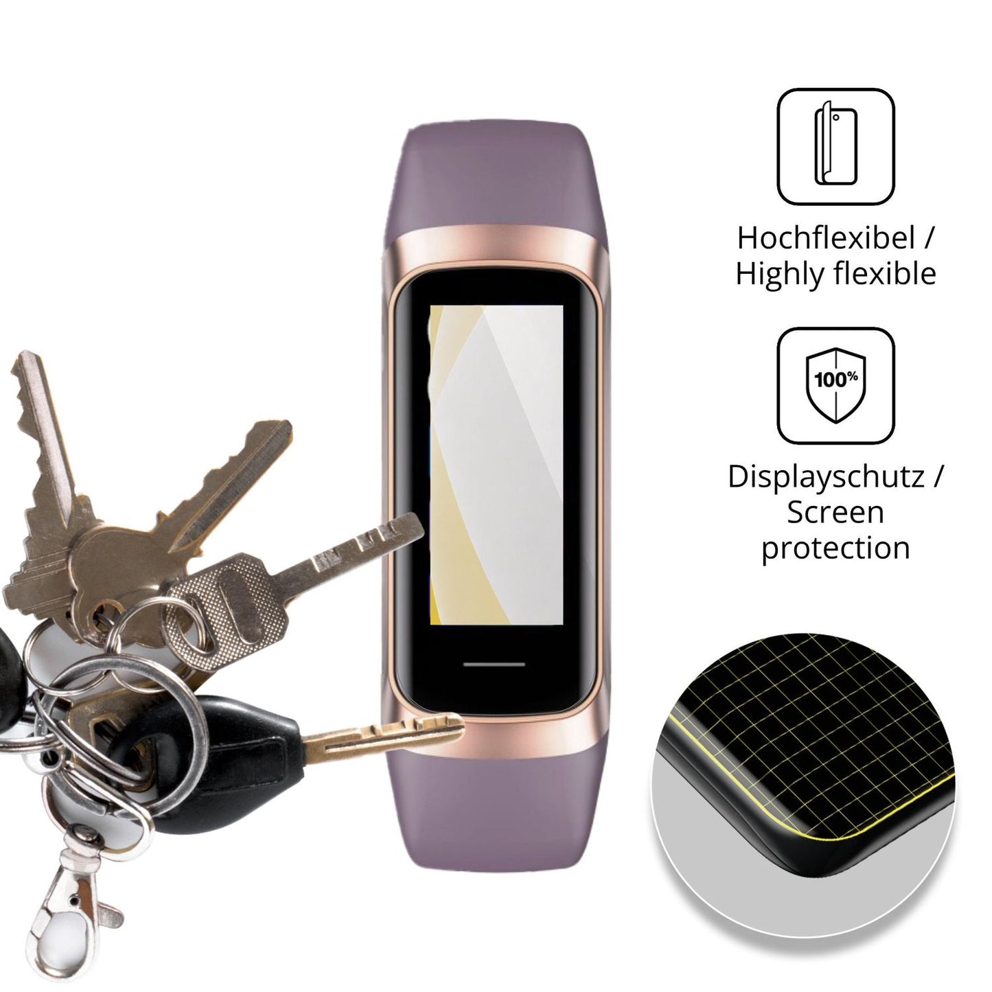 dipos Displayschutz für Zeacool C60 Fitness Tracker, transparente Oberfläche, geringe Dicke und perfekte Passform