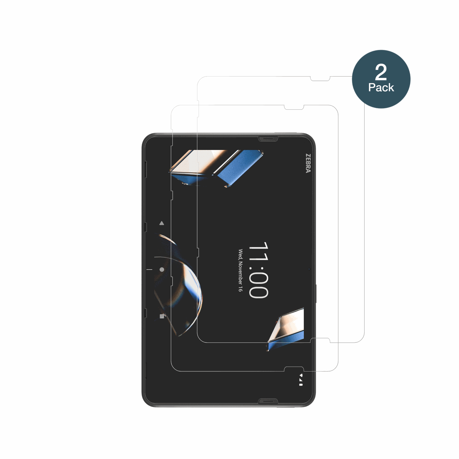 ZebraET401 10.1 mit aufgebrachter dipos Flex Schutzfolie, glasklare Darstellung ohne Einschränkungen