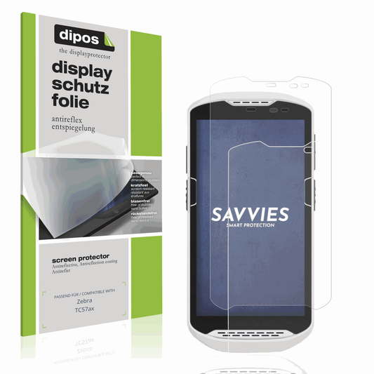 Matte Displayschutzfolie von dipos passend für Zebra TC57ax, präziser Zuschnitt und blasenfrei montiert
