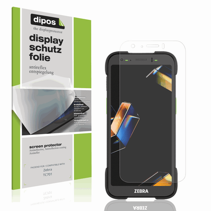 Matte Displayschutzfolie von dipos passend für Zebra TC701, präziser Zuschnitt und blasenfrei montiert