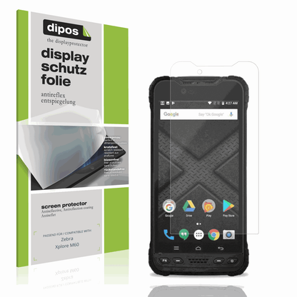 Matte Displayschutzfolie von dipos passend für Zebra Xplore M60, präziser Zuschnitt und blasenfrei montiert