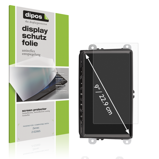 Matte Displayschutzfolie von dipos passend für Zenec Z-E2065, präziser Zuschnitt und blasenfrei montiert