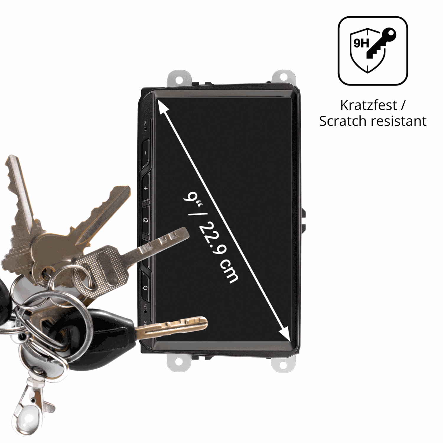 dipos Displayschutz für Zenec Z-E2065, mattierte Oberfläche, robuste Festigkeit und perfekte Passform