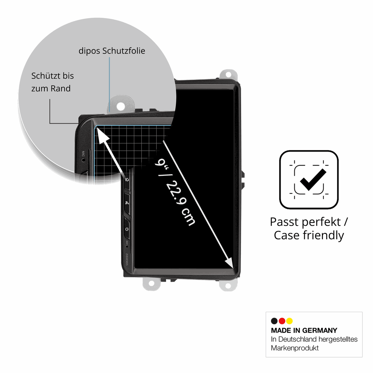 Besonders flexibler Displayschutz mit Anti-Shock-Schicht im Materialmix