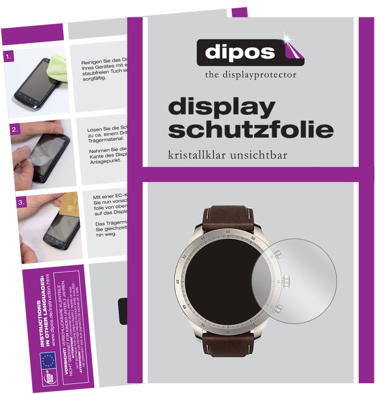 2x Schutzfolie klar für Zepp Z Smartwatch Display-Schutzfolie