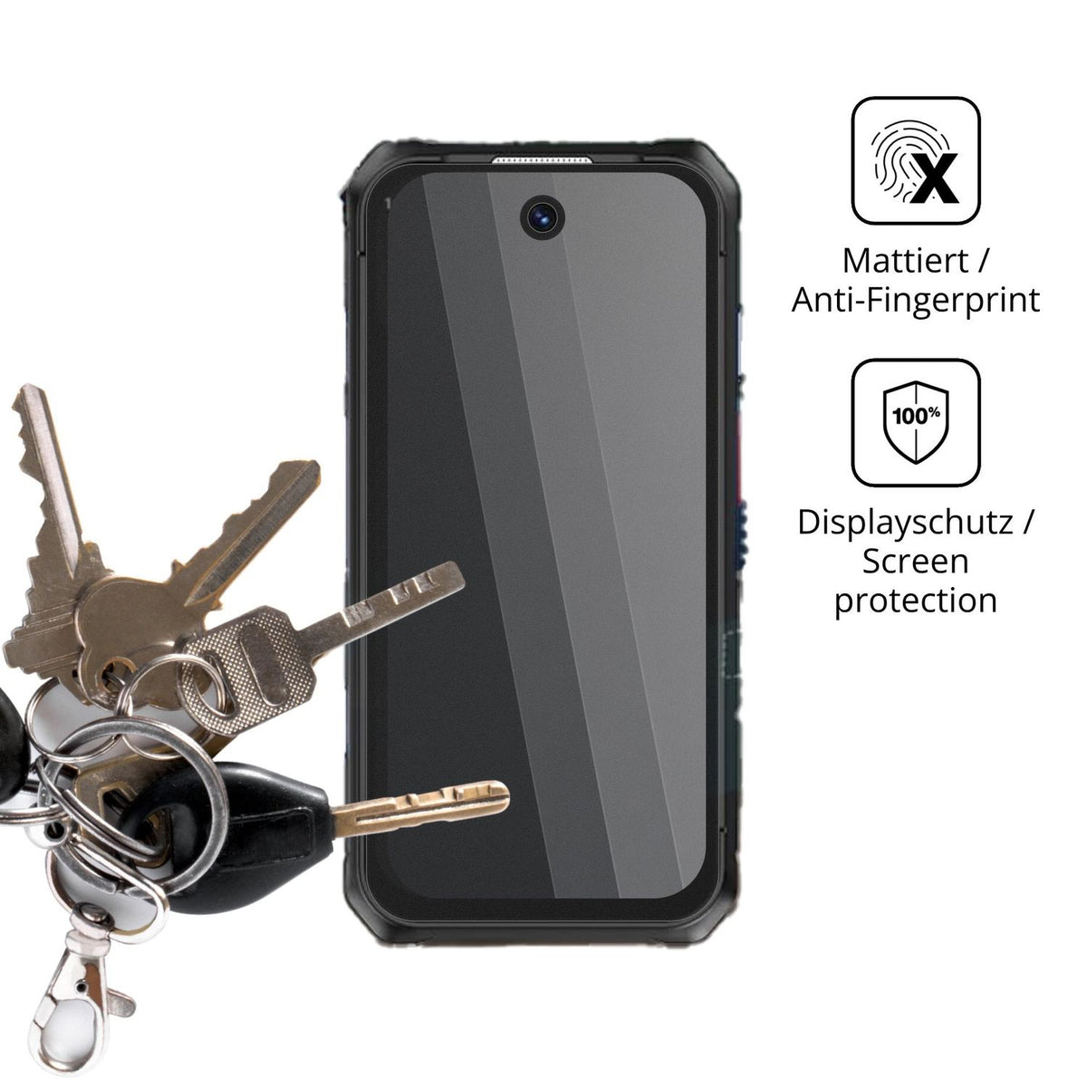 dipos Displayschutz für ZOKOE Max-O 3.88 Zoll, mattierte Oberfläche, Blickschutzfilter und perfekter Passform