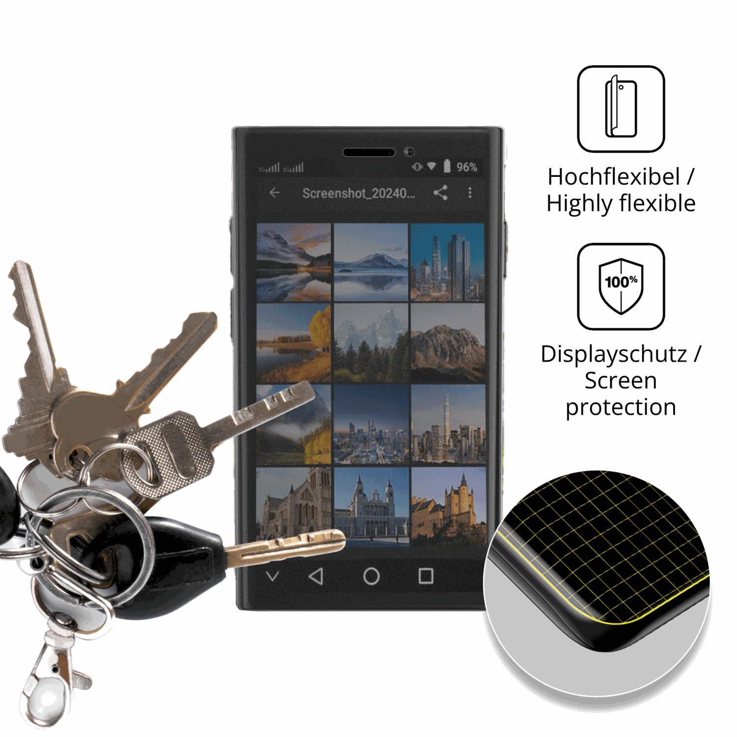 dipos Displayschutz für ZOKOE XS-24-Pro, mit Blickschutzfilter und perfekter Passform auch für die Rundungen