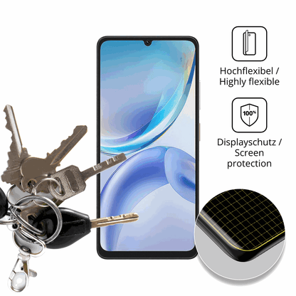 dipos Displayschutz für ZTE Blade A36, transparente Oberfläche, perfekte Passform auch für die Rundungen