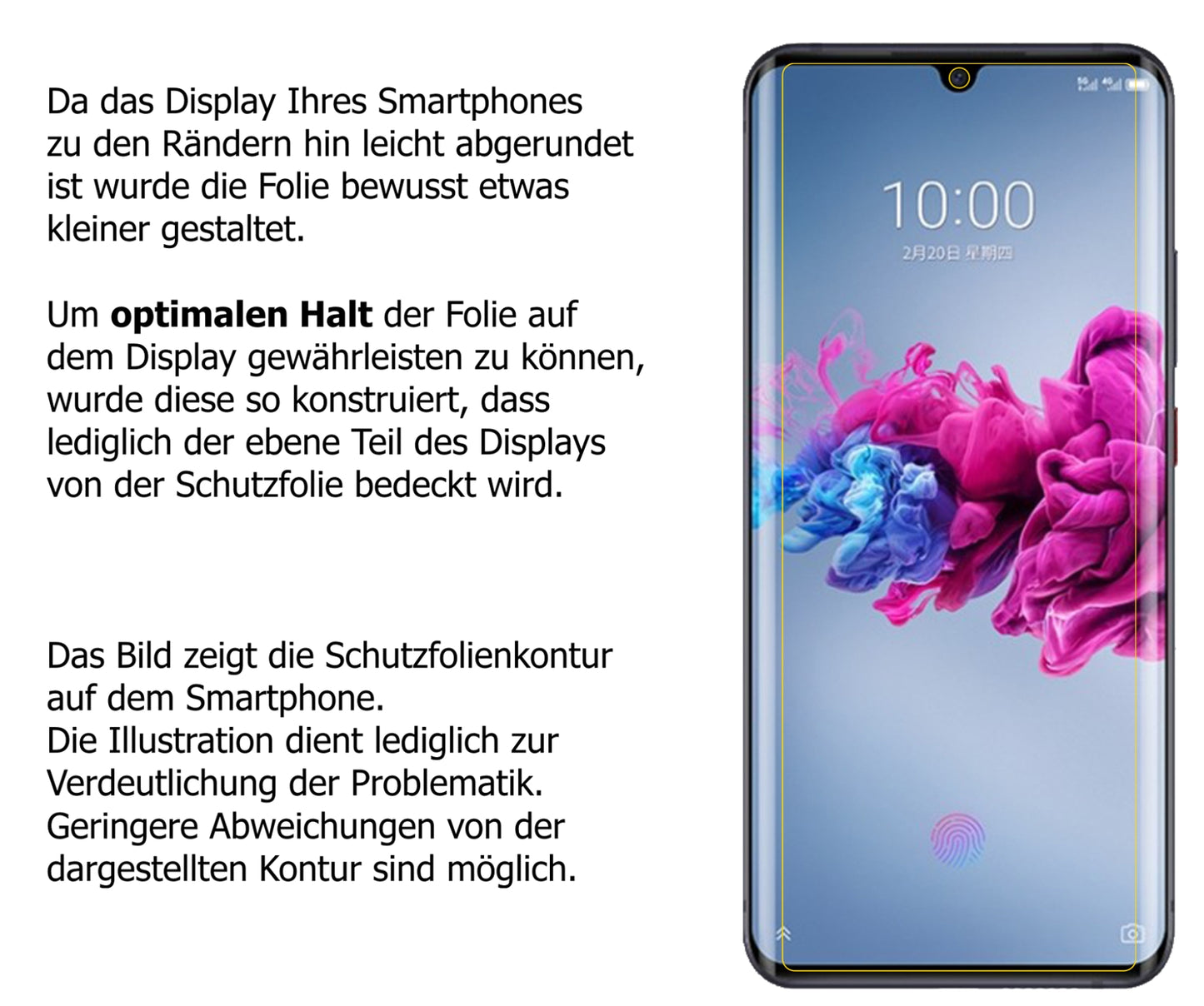 Blickschutzfolie für ZTE Axon 11 5G matt Schutzfolie Privacy