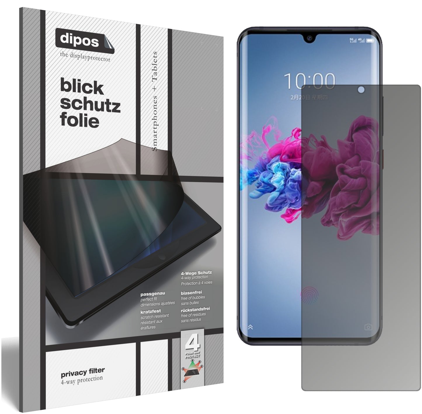 Blickschutzfolie für ZTE Axon 11 5G matt Schutzfolie Privacy