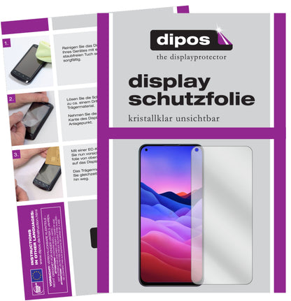 Klare Displayschutzfolie von dipos passend für ZTE Axon 11 SE, präziser Zuschnitt und blasenfrei montiert