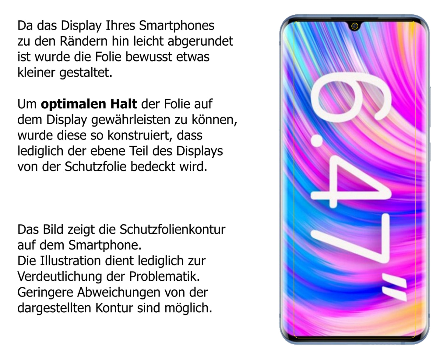 Blickschutzfolie für ZTE Blade 20 Pro 5G matt Schutzfolie Privacy