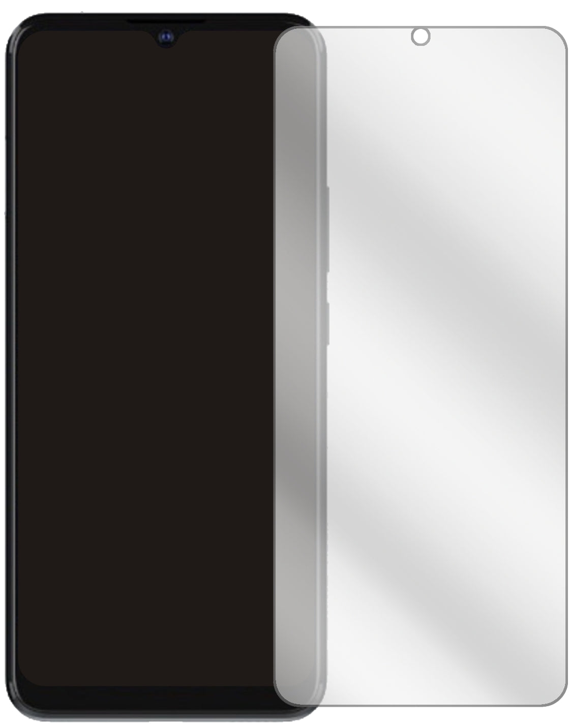 ZTEBlade V2021 5G mit aufgebrachter dipos Displayschutzfolie, glasklare Darstellung ohne Einschränkungen